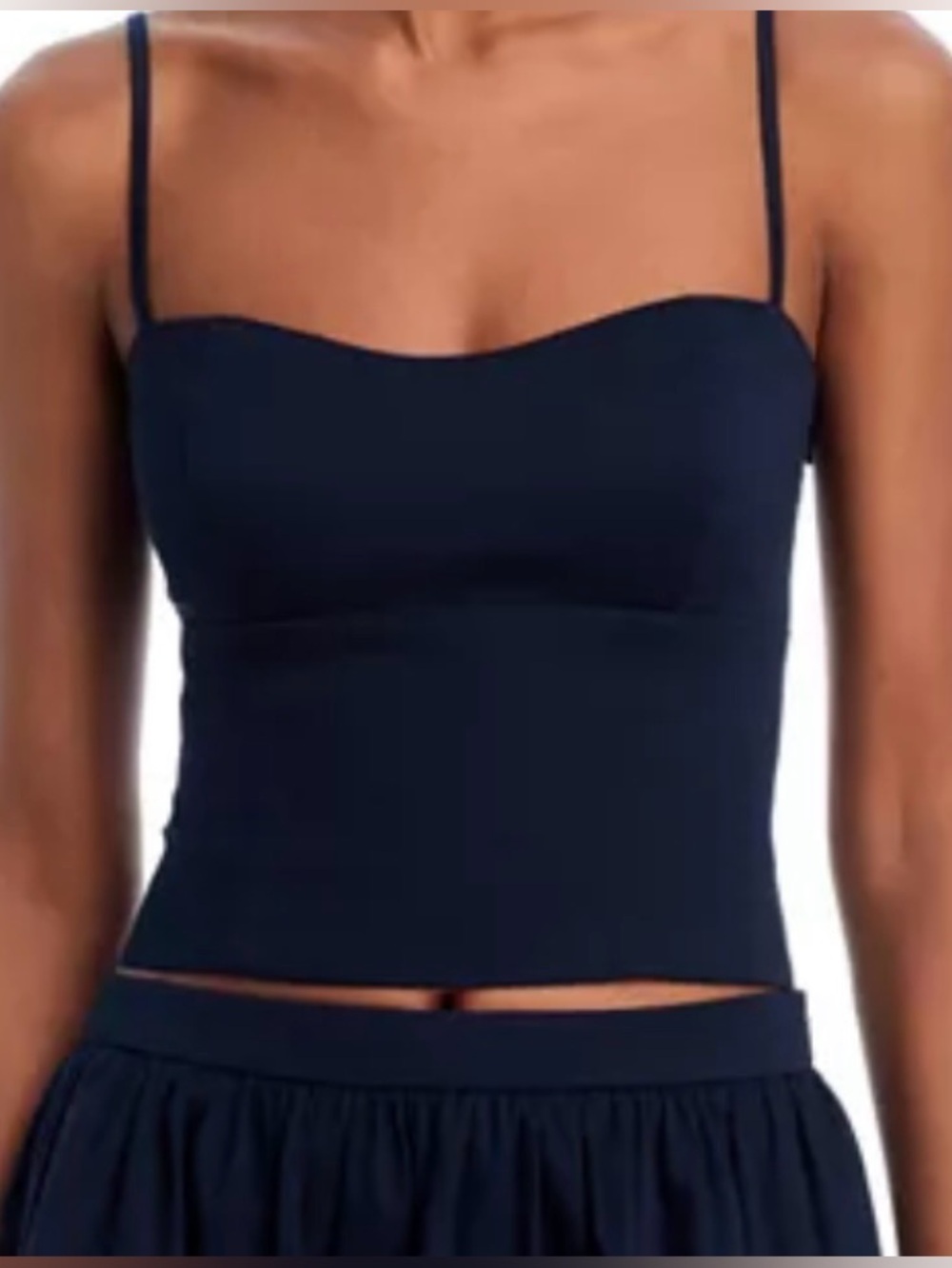 NWT*Emporio Armani Sweetheart Crop Cami Bustier*Dark Navy 46 Eu